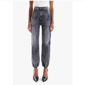 MOTHER Washed Black Boyfriend Jogger Jeans